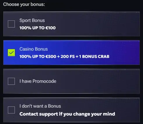 Bonos de registro del casino RTBet